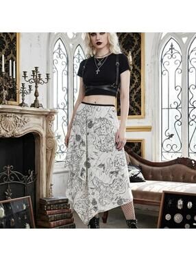 Women's Black and White Skirt